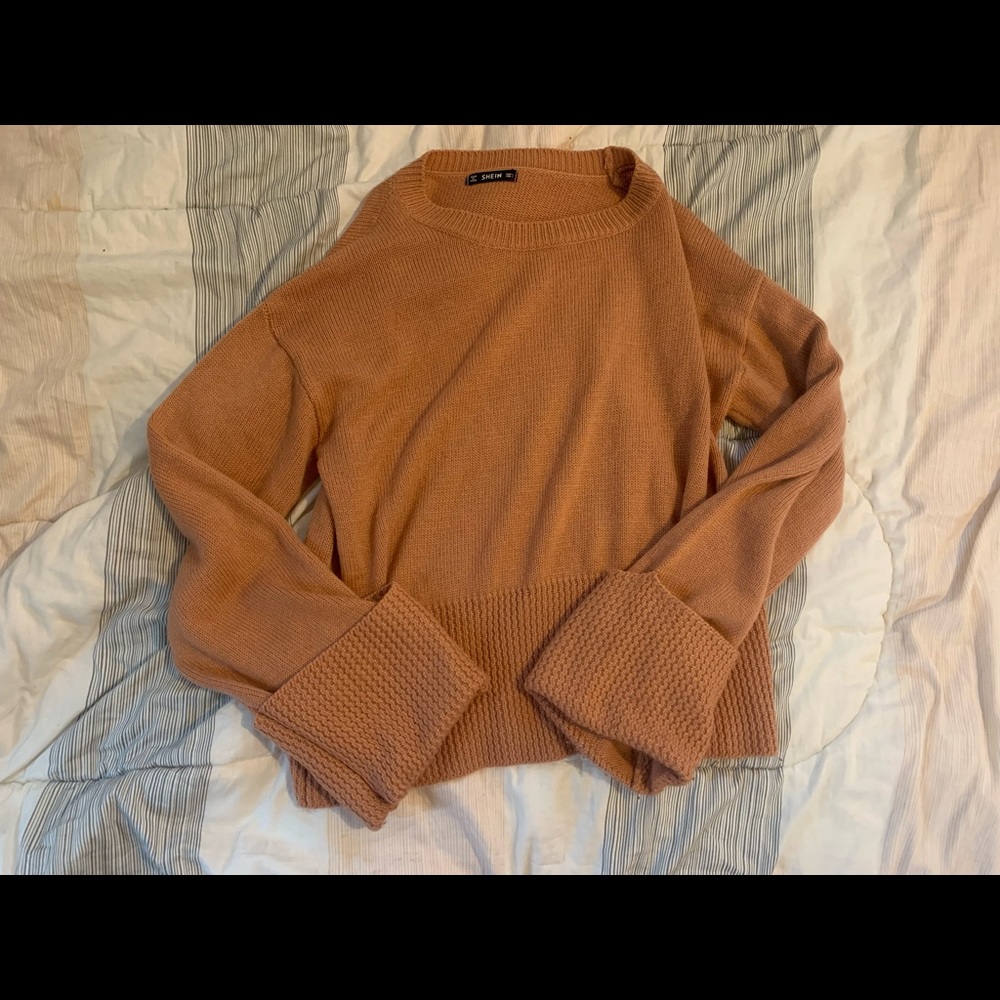 SHEIN long-sleeved peach colored sweater